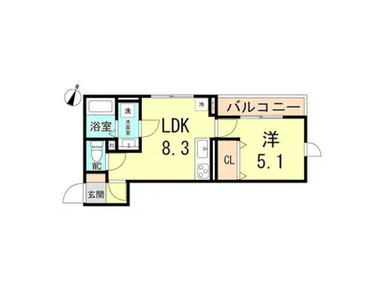 メルベーユ(1LDK/3階)の間取り写真