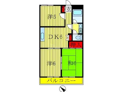 ルミエールII(3DK/3階)の間取り写真