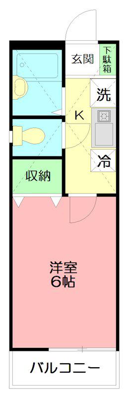 キャンパスコート(1K/2階)の間取り写真
