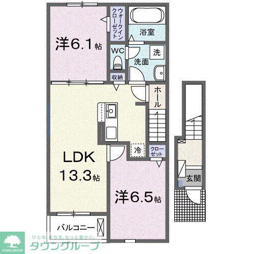 ライフベリー A(2LDK/2階)の間取り写真