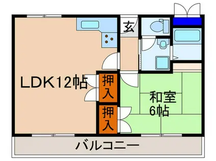 桃山和泉ハイツ(1LDK/5階)の間取り写真