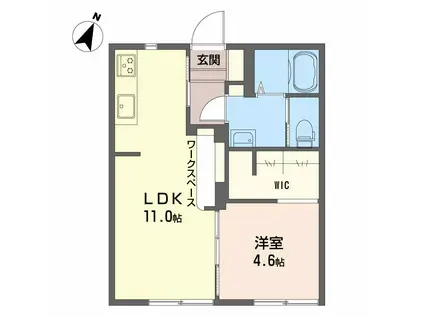 フレンディー蛍川(1LDK/1階)の間取り写真