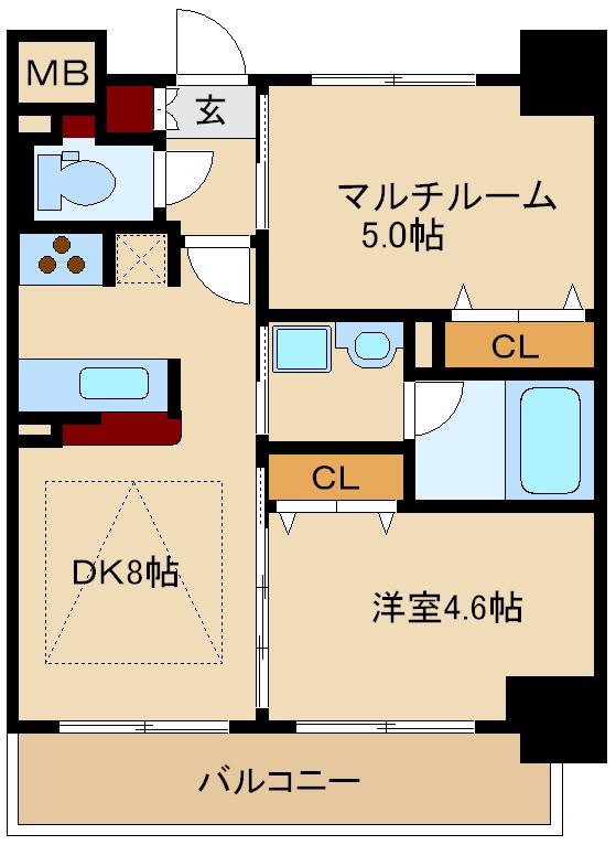 エステムコート新大阪IXグランブライト(2DK/10階)の間取り写真