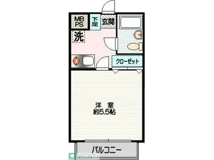 クリオ六浦弐番館(1K/2階)の間取り写真