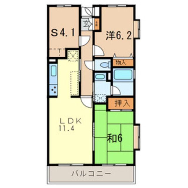 スターコート北浦和(2SLDK/4階)の間取り写真