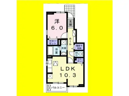 シャイニー(1LDK/1階)の間取り写真