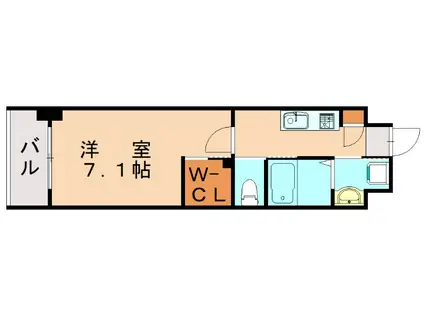 ウィングス西神原(1K/8階)の間取り写真