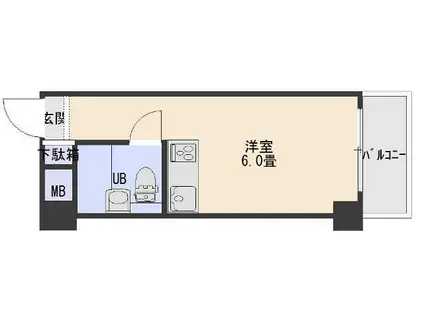 カルム徳山(ワンルーム/8階)の間取り写真