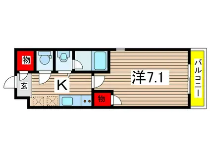 ベルクレールイースト(1K/3階)の間取り写真