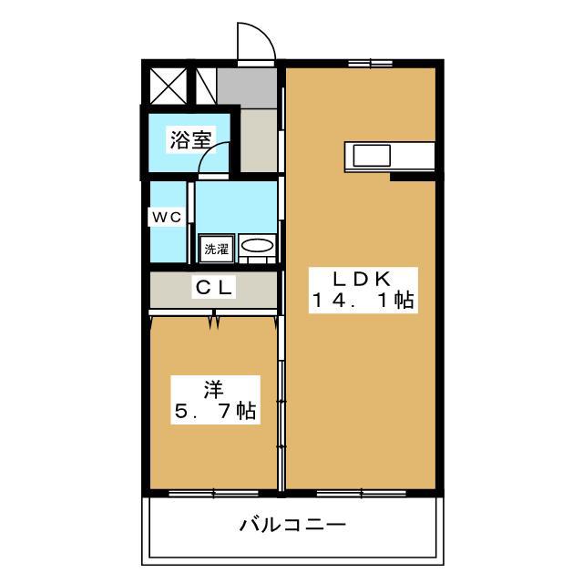 KFTマンション(1LDK/1階)の間取り写真