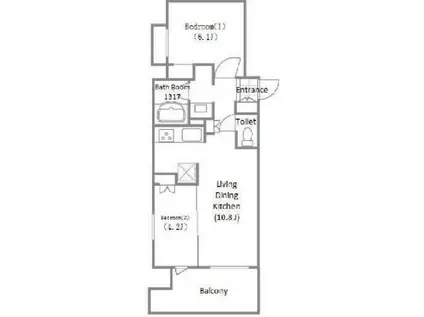 クレストコート吾妻橋レジデンス(2LDK/6階)の間取り写真