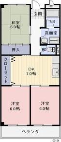 ファミリーハウス北之門(3DK/2階)の間取り写真
