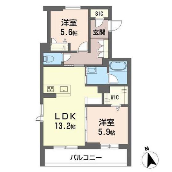 ラ・フレーズ(2LDK/3階)の間取り写真