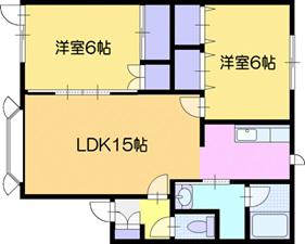パークサイド新栄館(2LDK/2階)の間取り写真