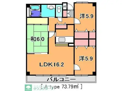 アイングレース八千代(3LDK/7階)の間取り写真