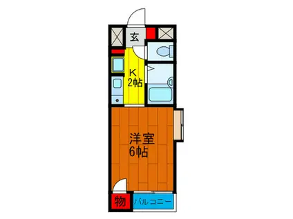 パレコート野里(1K/2階)の間取り写真