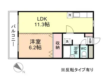 メゾン光陽(1LDK/2階)の間取り写真