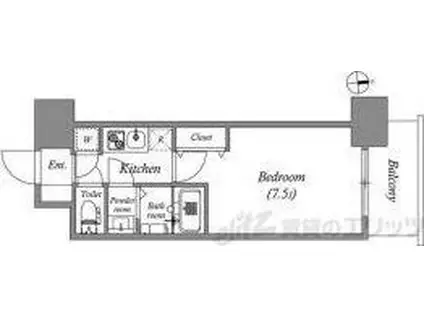 アドバンス江坂ラシュレ(1K/12階)の間取り写真