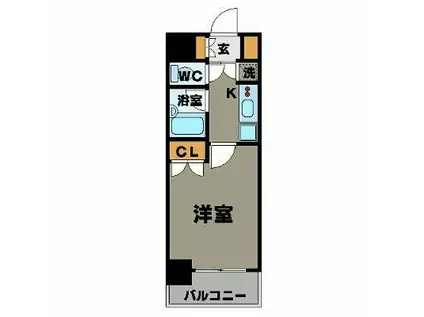 パレステュディオ広尾(1K/2階)の間取り写真