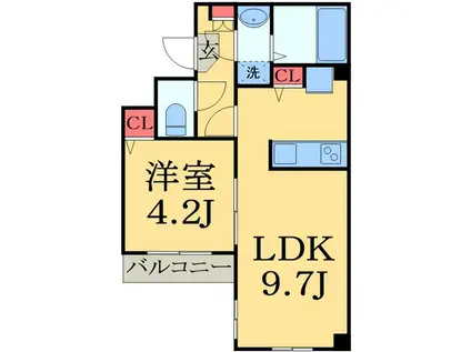 RELACHE南町(1LDK/3階)の間取り写真