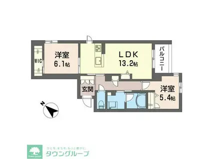 クアドリフォリオ浦和美園(2LDK/3階)の間取り写真