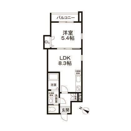 プランドール東雪谷(1LDK/3階)の間取り写真
