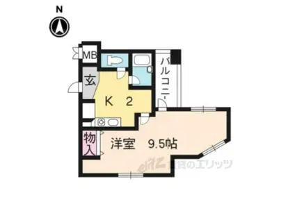 アルティア桂(1K/3階)の間取り写真