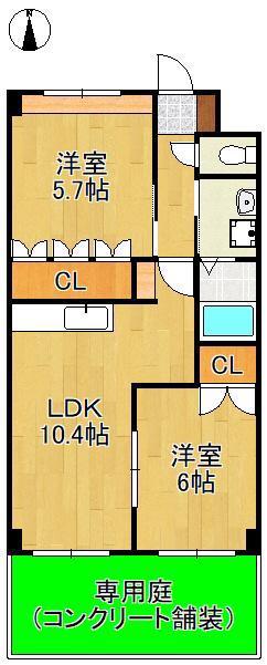 さくら館(2LDK/1階)の間取り写真