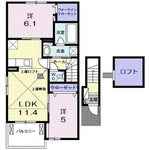 スリーズI(2LDK/2階)の間取り写真