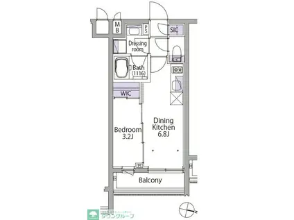 イプセ初台(1DK/3階)の間取り写真