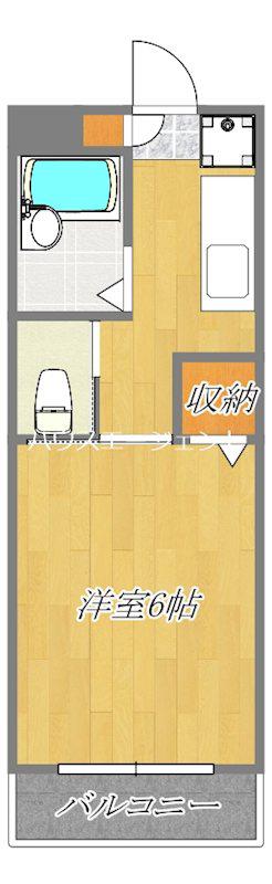 マンションアベニュー(1K/2階)の間取り写真