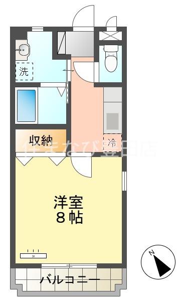 シャルマン21(1K/1階)の間取り写真