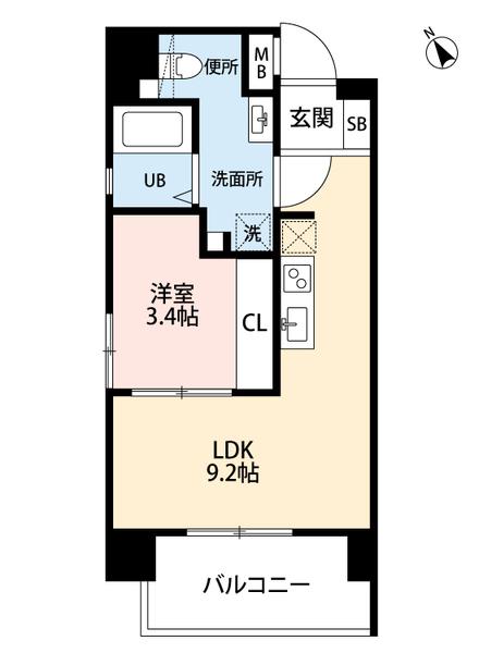 ルアナ スザキ(1LDK/3階)の間取り写真