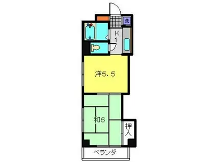 ハイツフォリスト(2K/3階)の間取り写真