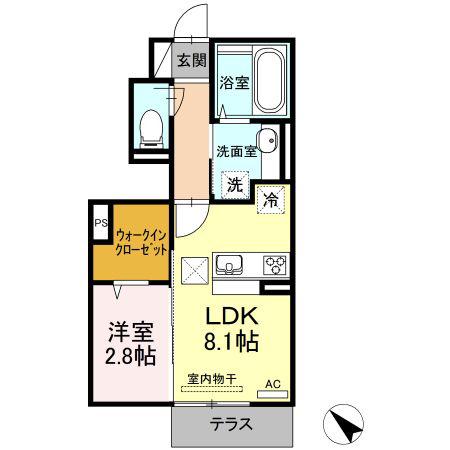 ブランピエール サカエ(1LDK/1階)の間取り写真