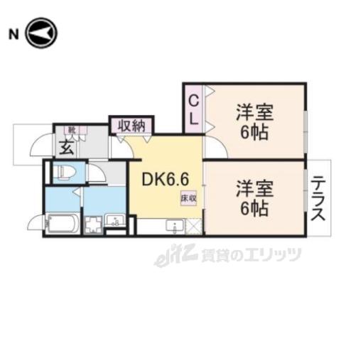 グレイス レジデンスABC(2DK/1階)の間取り写真