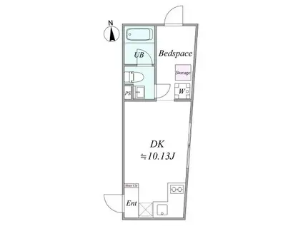 TRIAS381(ワンルーム/2階)の間取り写真