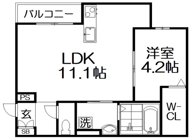 アート樟葉(1LDK/3階)の間取り写真