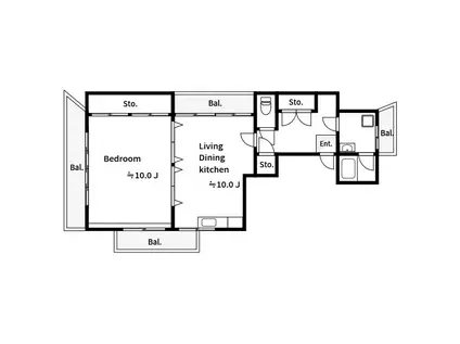 スズキプロセスビル(1LDK/5階)の間取り写真
