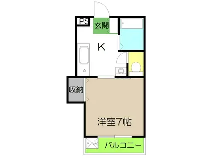 ジョイシティ(1K/2階)の間取り写真