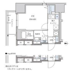 パークアクシス新栄(1K/2階)の間取り写真
