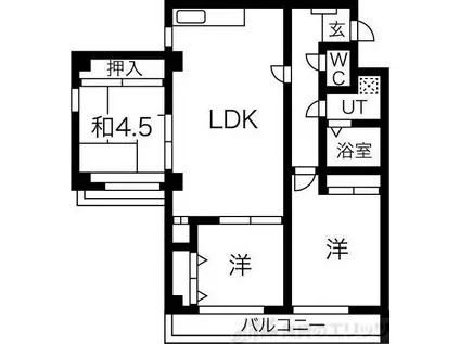 ロワール朝日が丘(3LDK/3階)の間取り写真