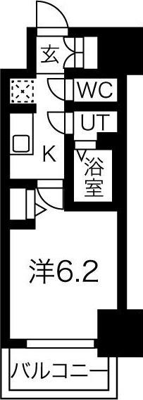 メイクス熱田神宮(1K/14階)の間取り写真