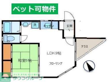 第2はつみ荘(1LDK/1階)の間取り写真