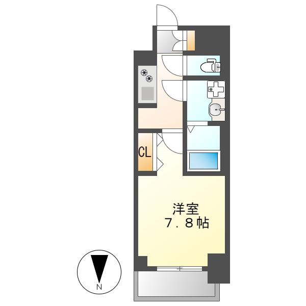 CREST TAPP新栄(1K/5階)の間取り写真