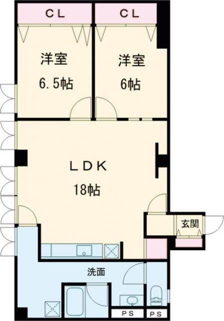 PHOENIX COURT 交野II(2LDK/2階)の間取り写真