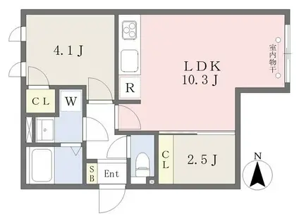 EXAM高輪(2LDK/4階)の間取り写真