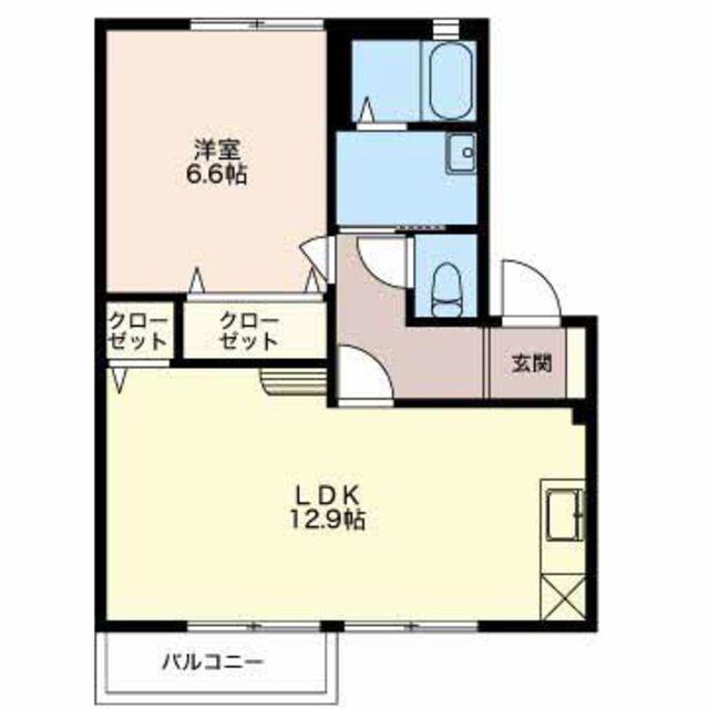 アペックスC(1LDK/2階)の間取り写真