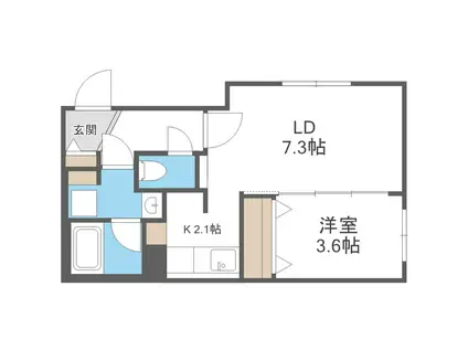 LA・GARE(1LDK/2階)の間取り写真