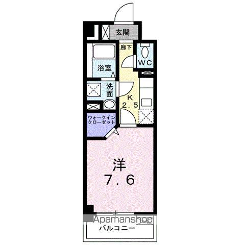 LINO(1K/3階)の間取り写真